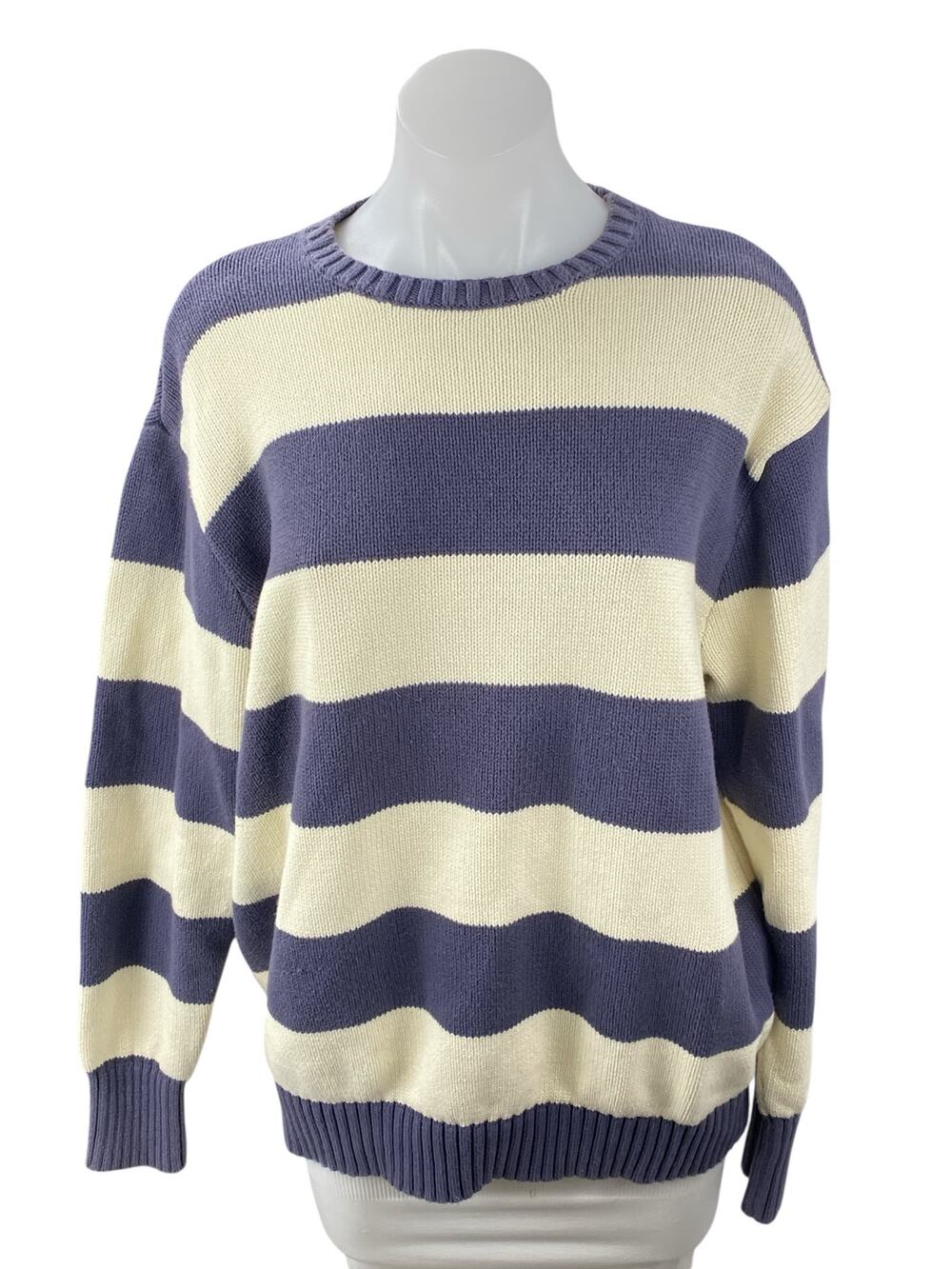 Brandy Melville Brianna Striped Crew Neck Long Sleeve Sweatshirt Sweater Top L